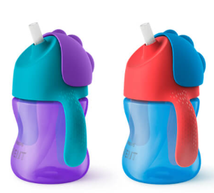 ถ้วยหัดดื่ม PHILIPS AVENT 200 มล. สำหรับเด็กอายุ 9 เดือนขึ้นไป สีฟ้า+สีม่วง SCF796/00